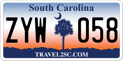 SC license plate ZYW058