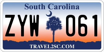 SC license plate ZYW061