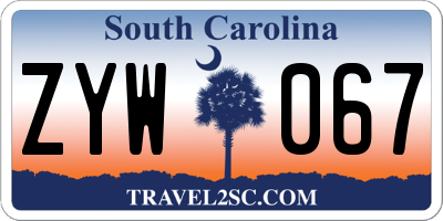 SC license plate ZYW067
