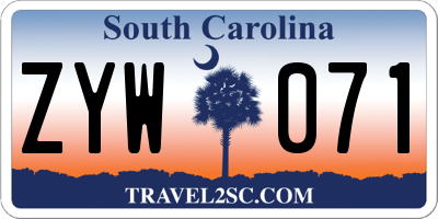 SC license plate ZYW071