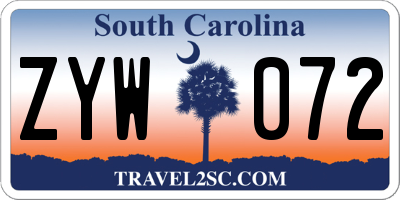 SC license plate ZYW072