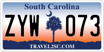 SC license plate ZYW073