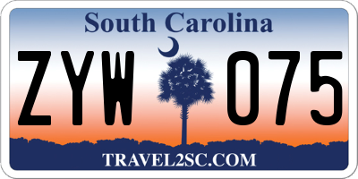 SC license plate ZYW075