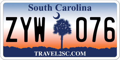 SC license plate ZYW076