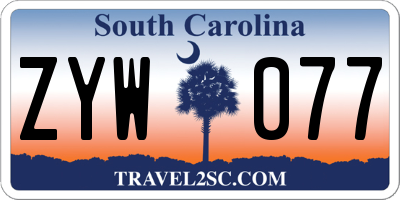 SC license plate ZYW077