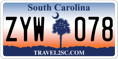 SC license plate ZYW078