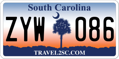 SC license plate ZYW086