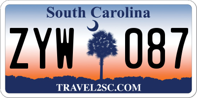 SC license plate ZYW087