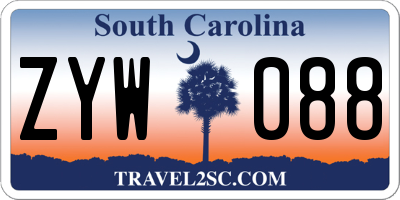 SC license plate ZYW088