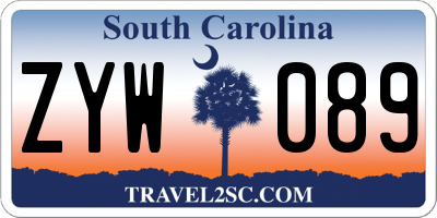 SC license plate ZYW089