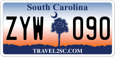 SC license plate ZYW090