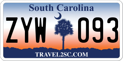 SC license plate ZYW093