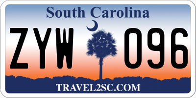 SC license plate ZYW096