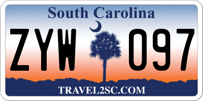 SC license plate ZYW097