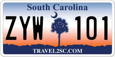 SC license plate ZYW101