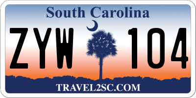 SC license plate ZYW104