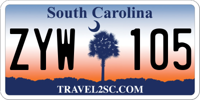 SC license plate ZYW105