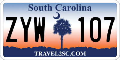 SC license plate ZYW107