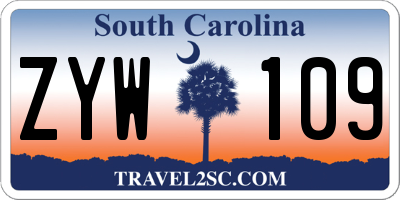 SC license plate ZYW109