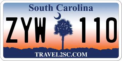 SC license plate ZYW110