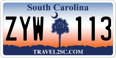 SC license plate ZYW113