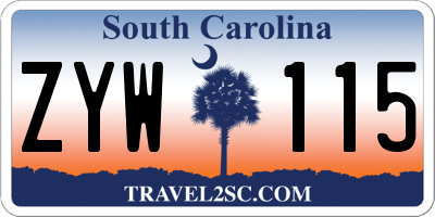 SC license plate ZYW115