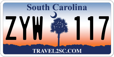 SC license plate ZYW117