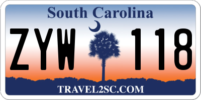 SC license plate ZYW118