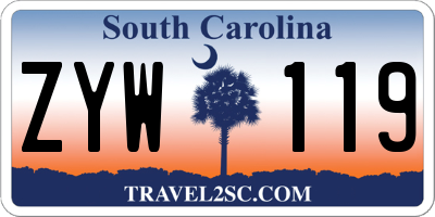 SC license plate ZYW119