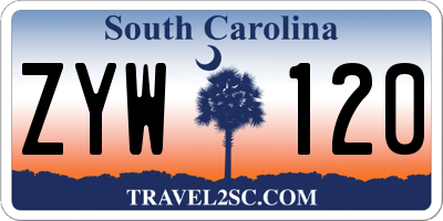 SC license plate ZYW120