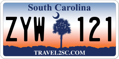 SC license plate ZYW121