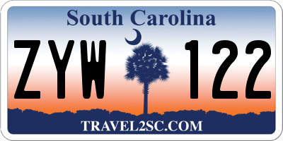 SC license plate ZYW122