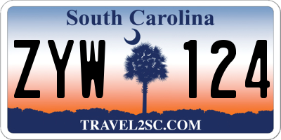 SC license plate ZYW124
