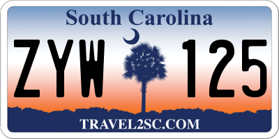 SC license plate ZYW125