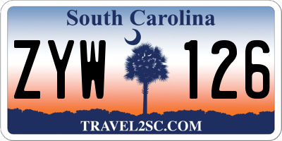 SC license plate ZYW126