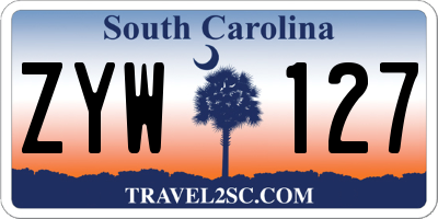 SC license plate ZYW127