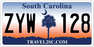 SC license plate ZYW128