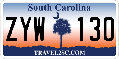 SC license plate ZYW130