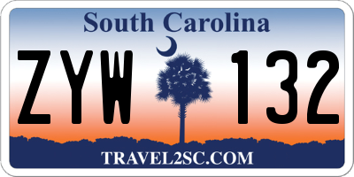 SC license plate ZYW132