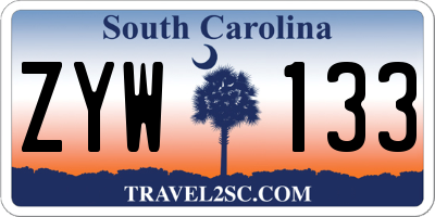 SC license plate ZYW133