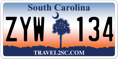 SC license plate ZYW134