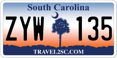 SC license plate ZYW135