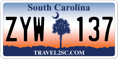 SC license plate ZYW137