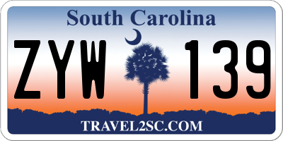 SC license plate ZYW139