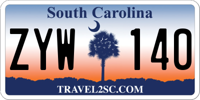 SC license plate ZYW140