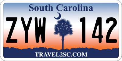 SC license plate ZYW142