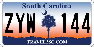 SC license plate ZYW144