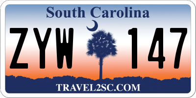 SC license plate ZYW147
