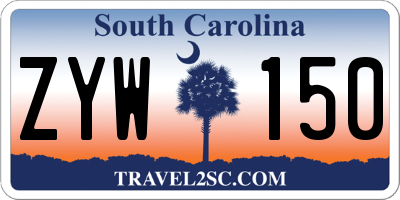 SC license plate ZYW150