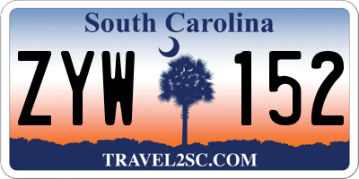 SC license plate ZYW152